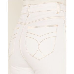Rolla’s Classic Straight High Rise Jeans in White Contrast Stitching Size 27